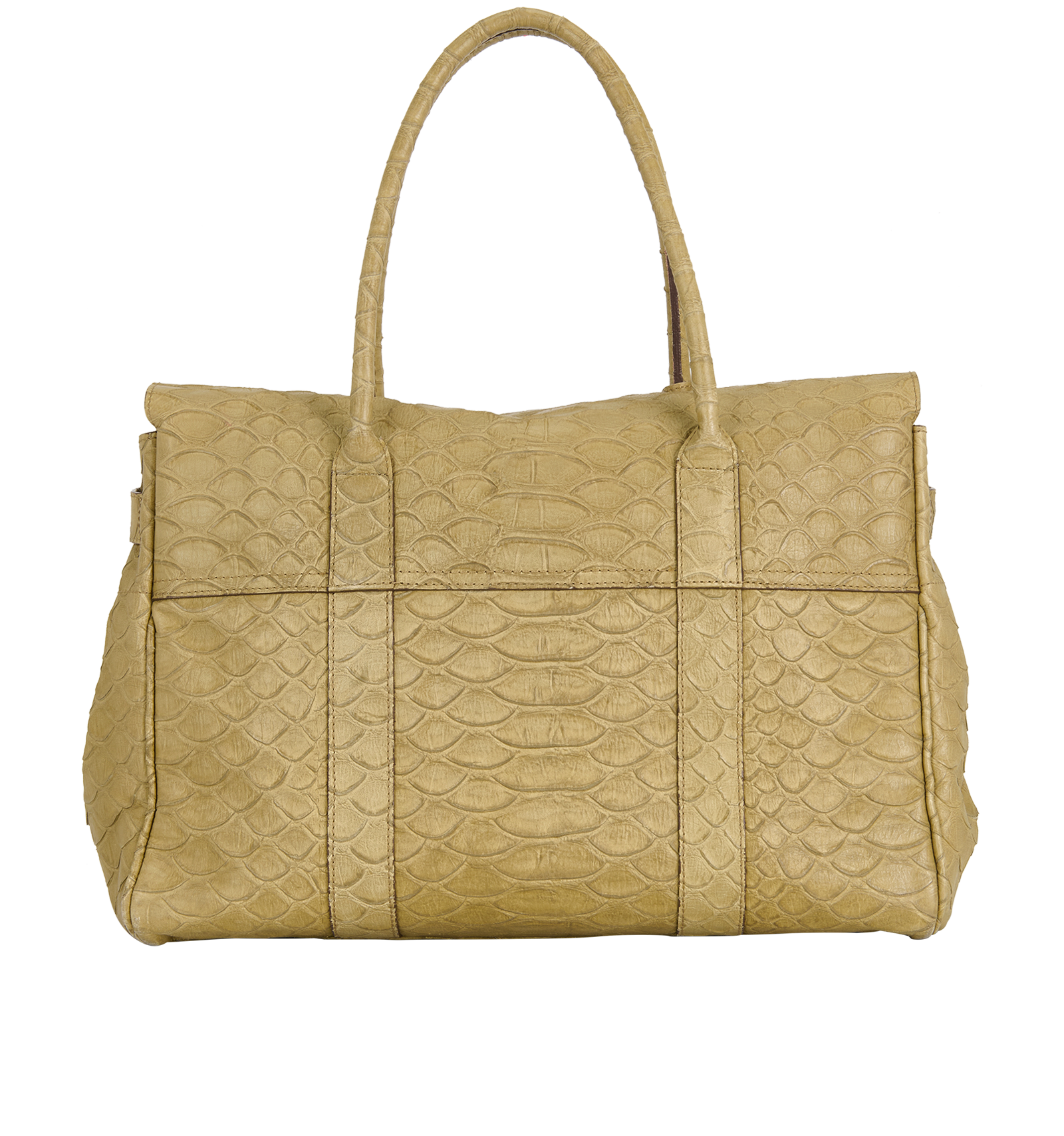 Medium Bayswater Tote, &pound;495, Handbags, Green, Leather, Back view